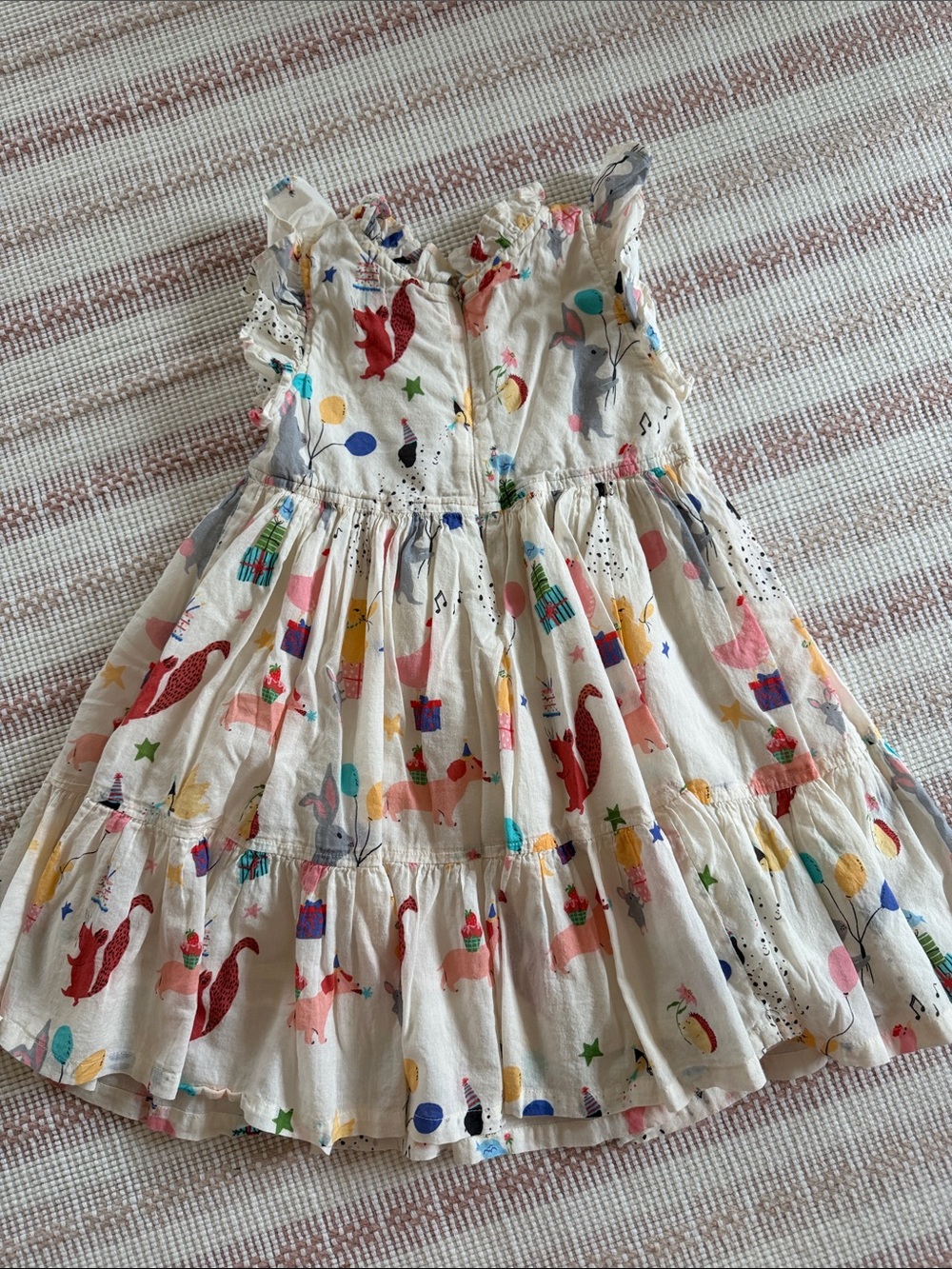 Pink Chicken Cream Multicolor Party Animal Print Dress - Picture 3 of 4